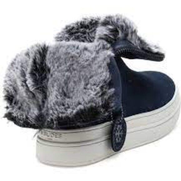 J/SLIDES NYC JSlides Tristan Faux Fur Platform Sneaker Bootie Black NWT - Picture 10 of 11